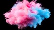 © red_orange_stock - Colored powder bursts into a cloud of pink and blue during a joyful festival celebration