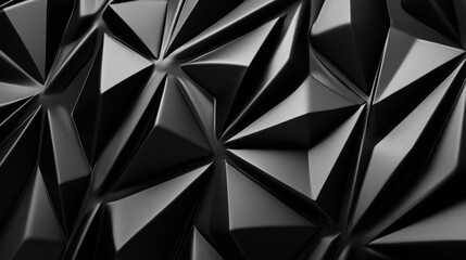 Poster - The sleek black surface features intricate geometric patterns with sharp angles reflecting light beautifully