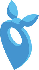 Poster - blue location pin pointing with a bandana on top, representing a secret spot on a map