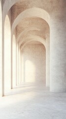 Poster - A serene interior space showcases beautifully arched columns and soft natural light filtering through