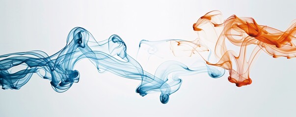 Poster - Ink flowing in water creating artistic patterns, organic shapes, fluid and dynamic. ,