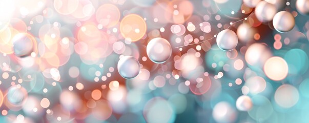Poster - Bokeh patterns in soft and warm colors, organic shapes, dreamy and ethereal. ,