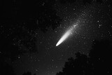 Halley's Comet Making Its Journey Through the Dark Night Sky