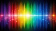 © Adisorn - Vibrant colorful illustration of a light spectrum chart showing wavelengths of electromagnetic radiation, from gamma rays to radio waves, with corresponding colors and labels.