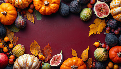 Canvas Print - Autumn pumpkin decoration in nature, orange colors collection generated by AI