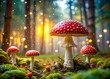 © Stockify - Enchanting forest path illuminated by glowing mushrooms in a mystical woodland