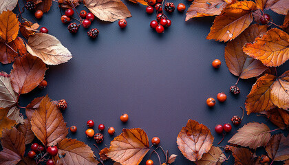 Poster - Autumn nature season colors October plant forest wood generated by AI