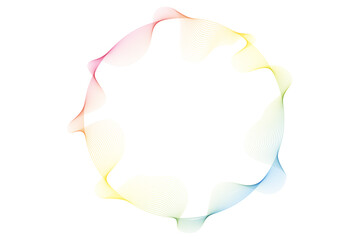 Aufkleber - Vector abstract circles lines wavy in round frame colorful rainbow isolated on transparent background with empty space for text
