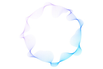 Leinwandbilder - Vector abstract circles lines wavy in round frame colorful blue purple gradient isolated on transparent background with empty space for text