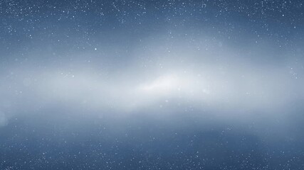 Wall Mural - Loop flickering snowflakes on blue foggy background.