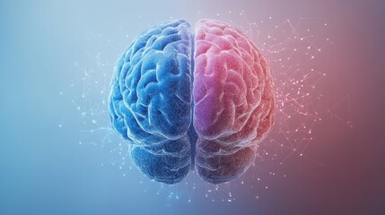 Poster - Human brain visualized alongside an AI-powered neural network, symbolizing the partnership between human and artificial intelligence