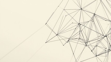 Aufkleber - Simple geometric abstract line drawing of interconnected triangles, with a blank space for text on a subtle background