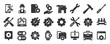 © Abbasy  Kautsar - Repair glyph solid icons collection. Containing content setting, engineering, tools, fix. Minimal icon and symbol series vector illustration