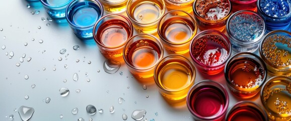 Wall Mural - Chemistry equipment on a white background, natural lighting, clear copy space