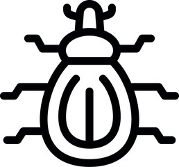 Poster - Simple black and white icon of a bug with wires coming from it representing a cyber security threat