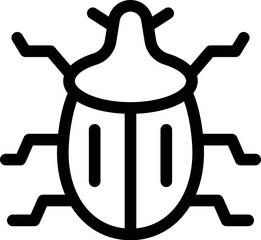 Poster - Simple line icon of a beetle with electronic circuits for legs, representing the digital world