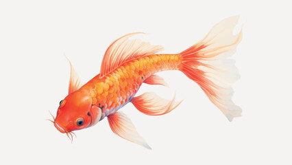 Vibrant orange koi fish illustration