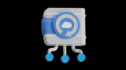 Poster - 3D Animation of Backup wallet copies of important data | Alpha Channel