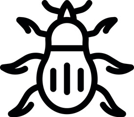Poster - Simple, bold lined icon of a beetle, perfect for representing insects, pests, or nature