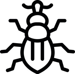 Poster - Big garden chafer beetle icon with six legs and two antennae