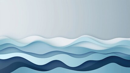 Fototapete - stylized waves border design, minimalist vector style