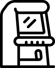 Poster - Line icon of an arcade game machine showing the playing screen interface