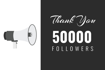 50000  OR 50k followers celebration. Thank you 50000  followers congratulation template banner. banner for social 50k friends and followers. celebrate subscribers and followers.
