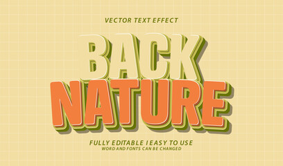 Wall Mural - 3d editable back nature text effect graphic style template