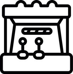 Poster - Line art icon of an arcade game machine with joysticks, perfect for projects related to gaming, entertainment, and leisure