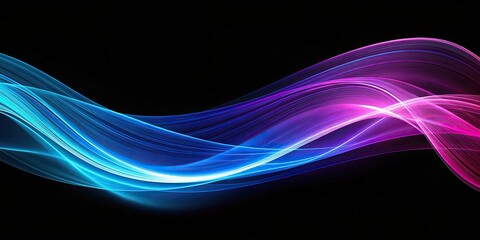 Blue and purple wave swirling in a dark background with precisionist lines and shapes, wave, swirl, blue, purple, dark