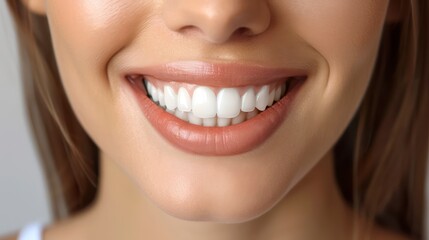 beautiful smile, showing white teeth after a dental whitening session