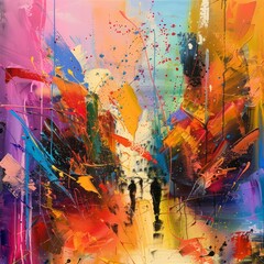 Wall Mural - abstract colorful painting