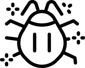 Sticker - Black and white icon of a virus detected by antivirus software