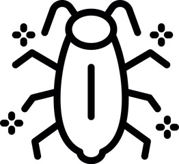 Poster - Simple icon of a beetle spreading germs bacteria and viruses
