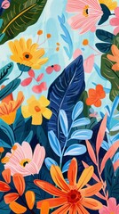 Wall Mural - colorful nature flower illustration