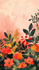 Wall Mural - colorful nature flower illustration