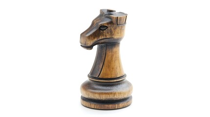 Aufkleber - Elegant Chess Piece on White Background Representing Strategic Gameplay