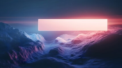 Aufkleber - illuminated digital landscape with floating 3d search bar guiding hidden paths