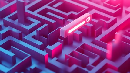 Poster - Navigating the Digital Maze A Guiding Search Bar Illuminates the Path Forward