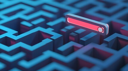 Poster - Navigating the Digital Maze A Search Bar Guides the Way
