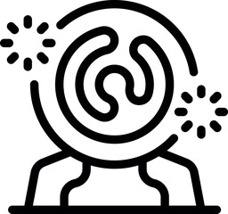 Poster - Person is thinking about problem solving, with an idea icon showing that they are coming up with a solution