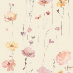 Wall Mural - minimalistic flower with pastel colors