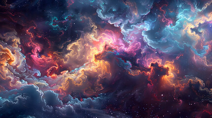 Wall Mural - Abstract Space Cloudscape Illustration