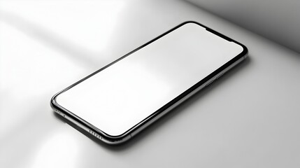 Poster - Sleek Smartphone with Blank Screen on White Surface
