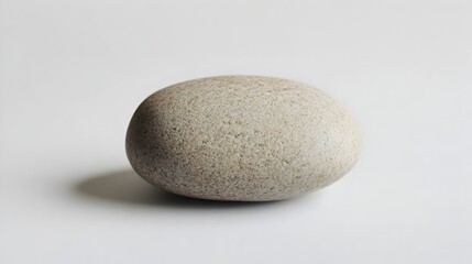 Poster - Smooth and Natural Pebble on a Simple White Surface