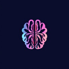 Wall Mural - minimal tech company brain illustration