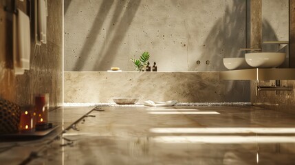 Wall Mural - modern bathroom finished with stone