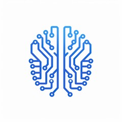 Wall Mural - minimalist brain or circuit design illustration on a white background