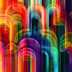 Wall Mural - vibrant abstract rainbow design on a seamless background