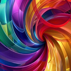 Wall Mural - vibrant abstract rainbow design on a seamless background